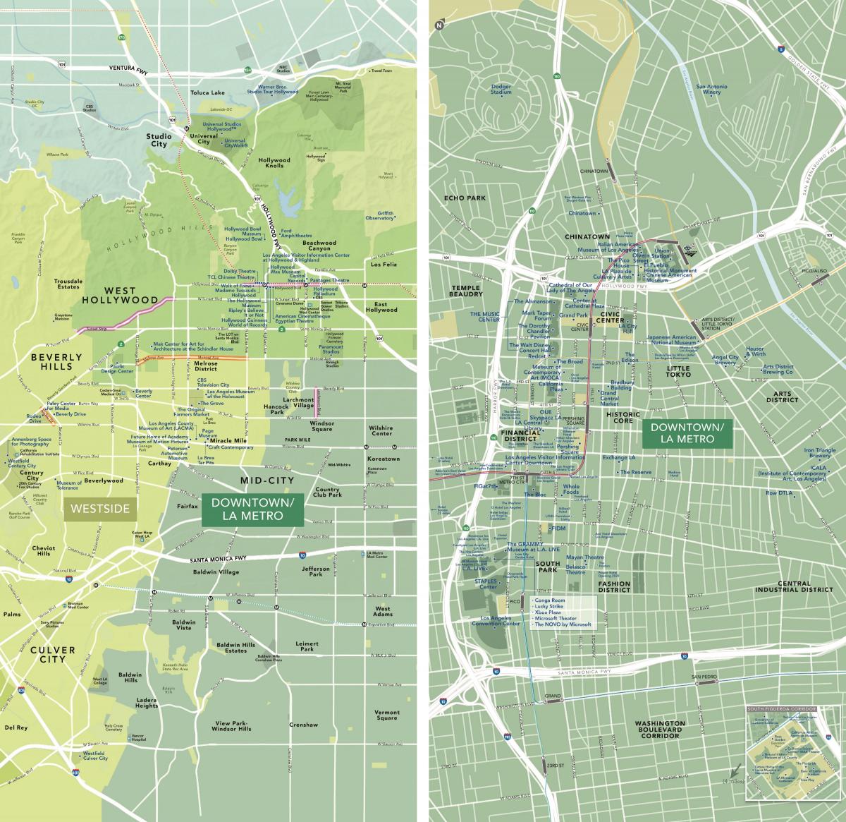 mapa downtown Los Angeles
