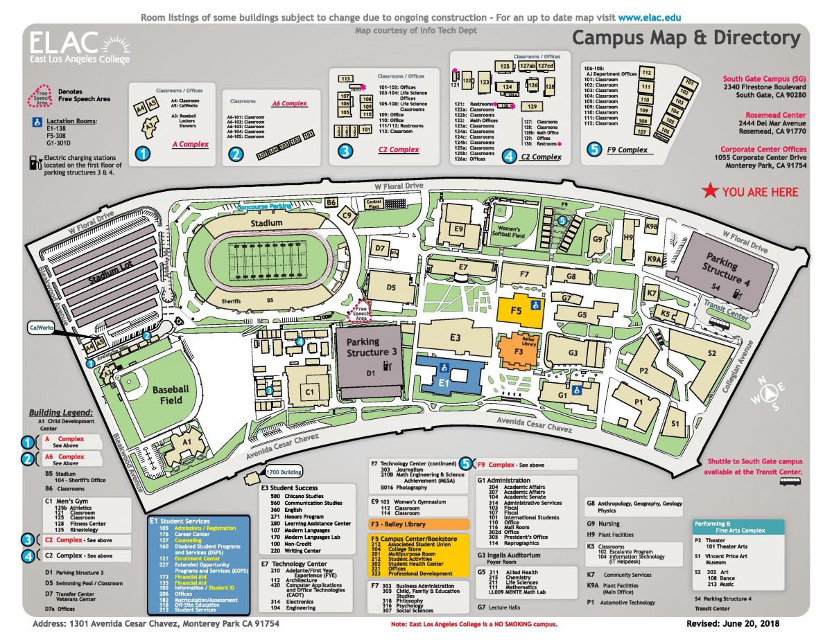 east LA college mapa