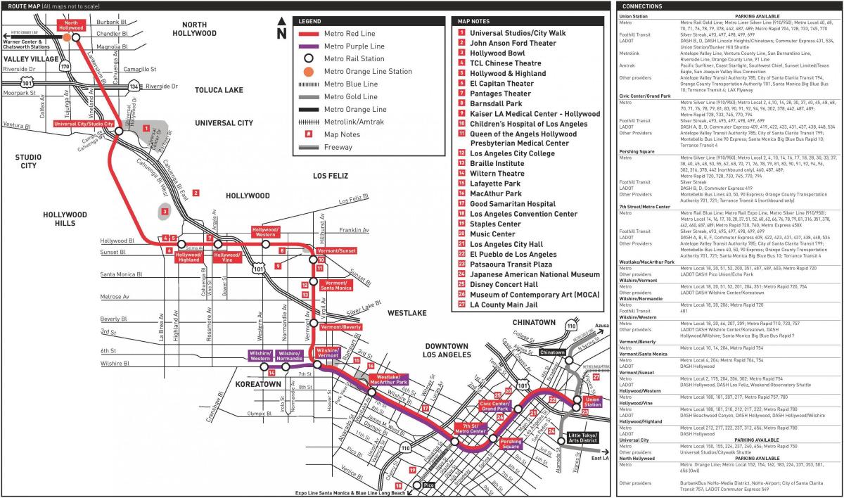 LA metro, fialová čára mapě
