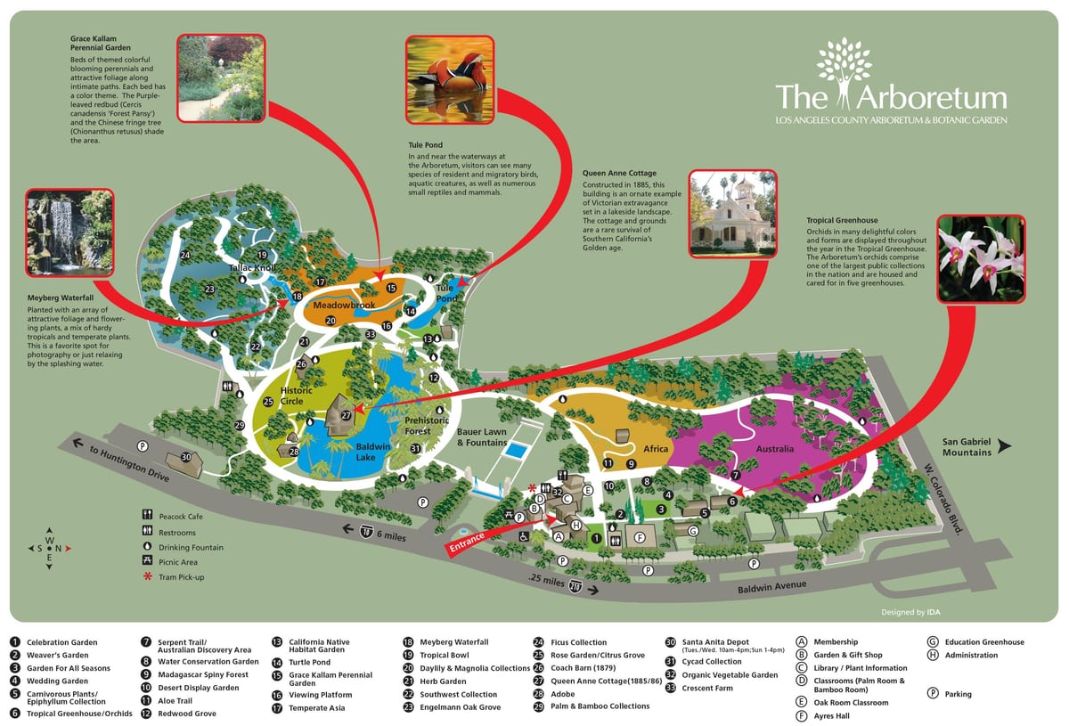 mapa LA arboretum