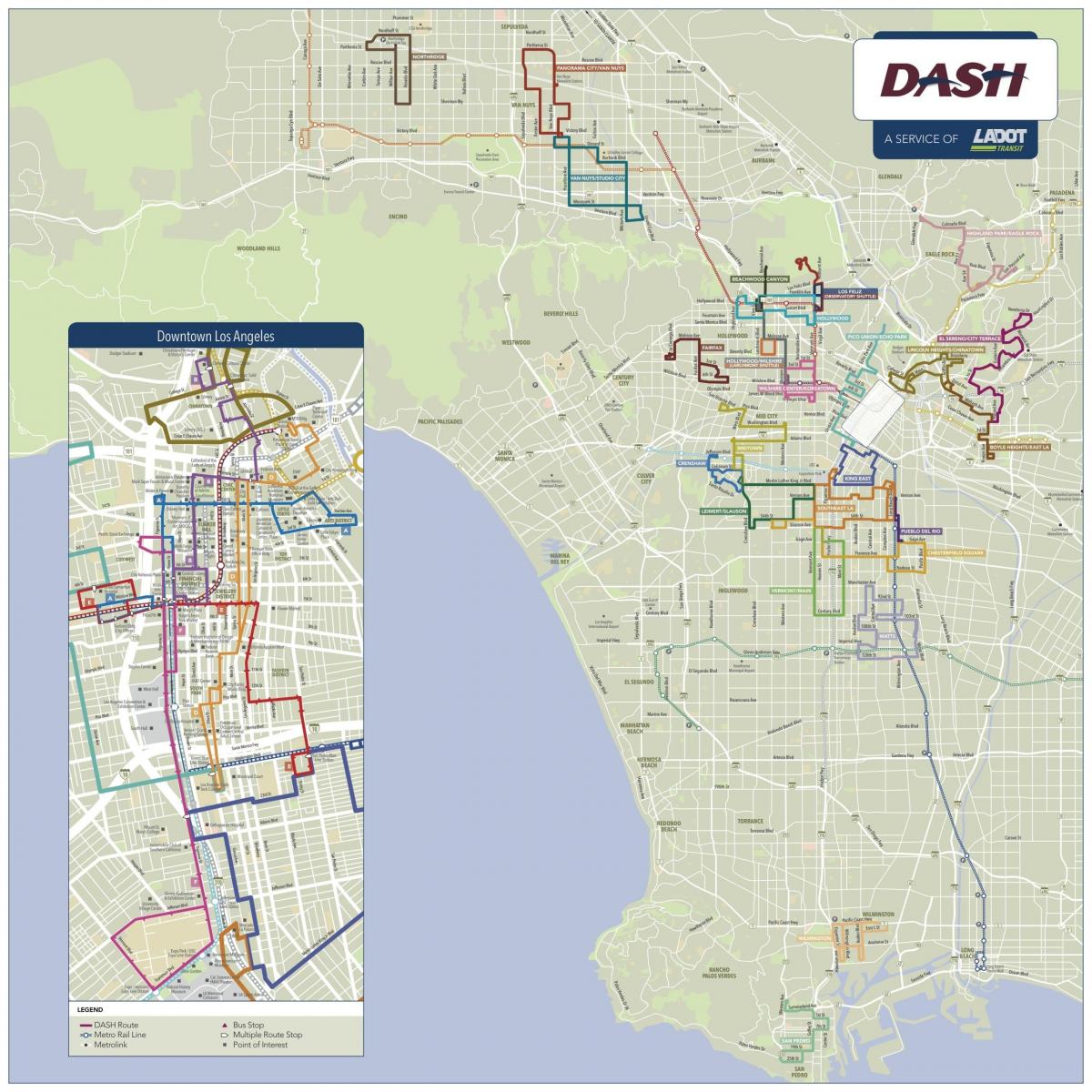 Los Angeles dash mapě