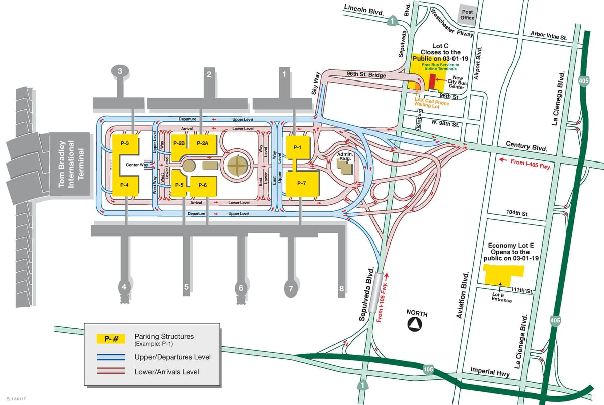 Los Angeles lax mapě