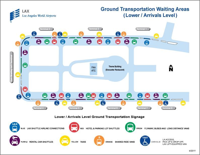 lax airport car rental mapě