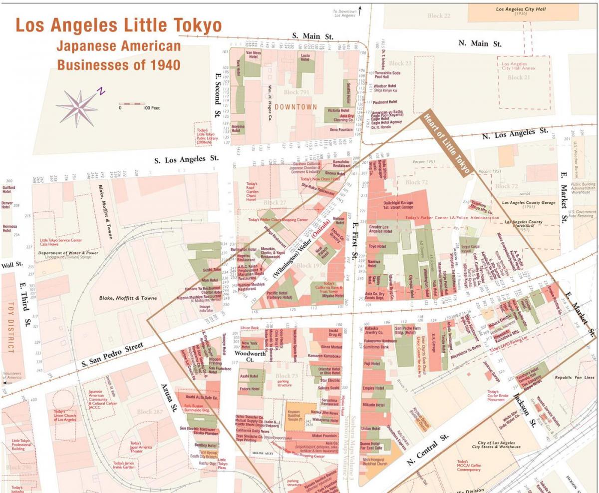 mapa little tokyo v Los Angeles