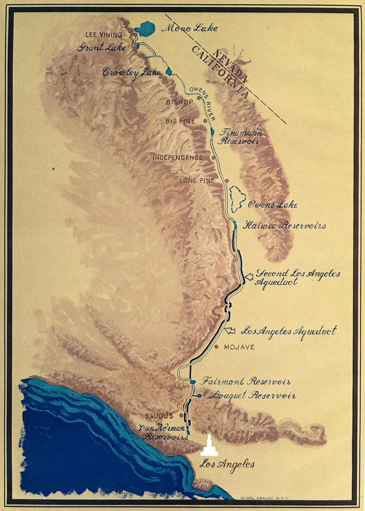 mapa Los Angeles akvadukt