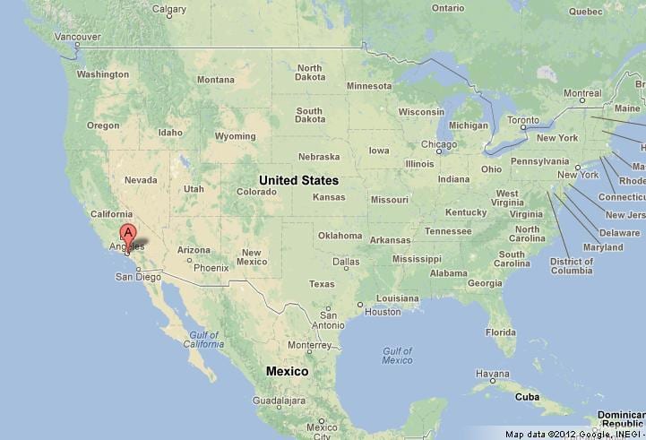 Los Angeles v usa mapa