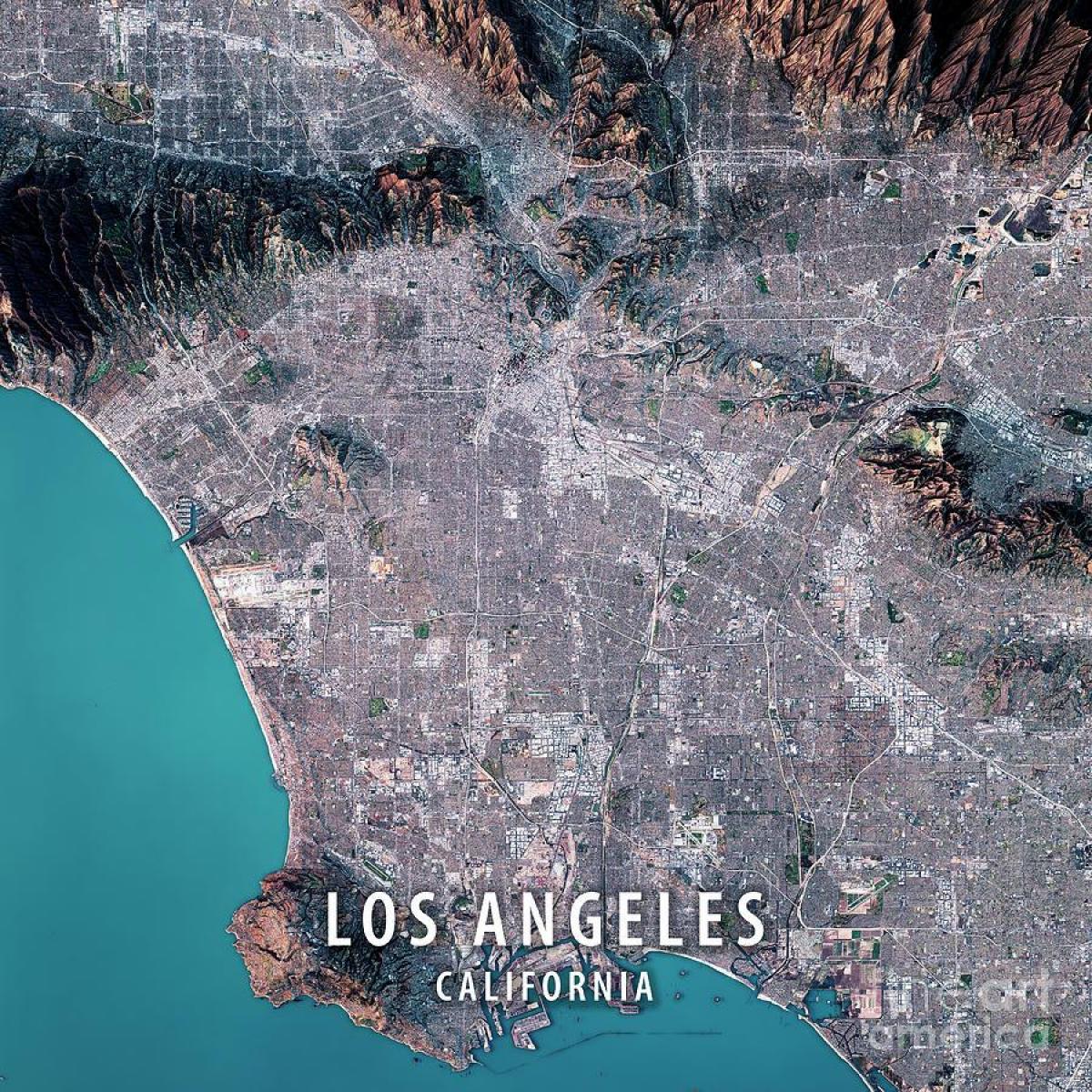 mapa Los Angeles satelitní 