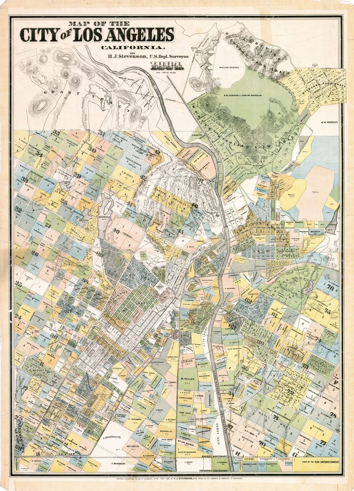 mapa starého Los Angeles