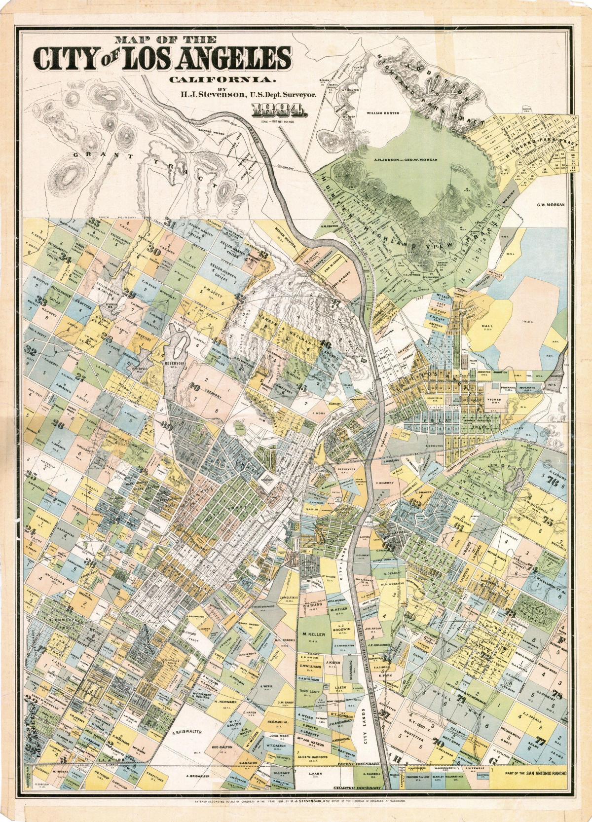 mapa starého Los Angeles