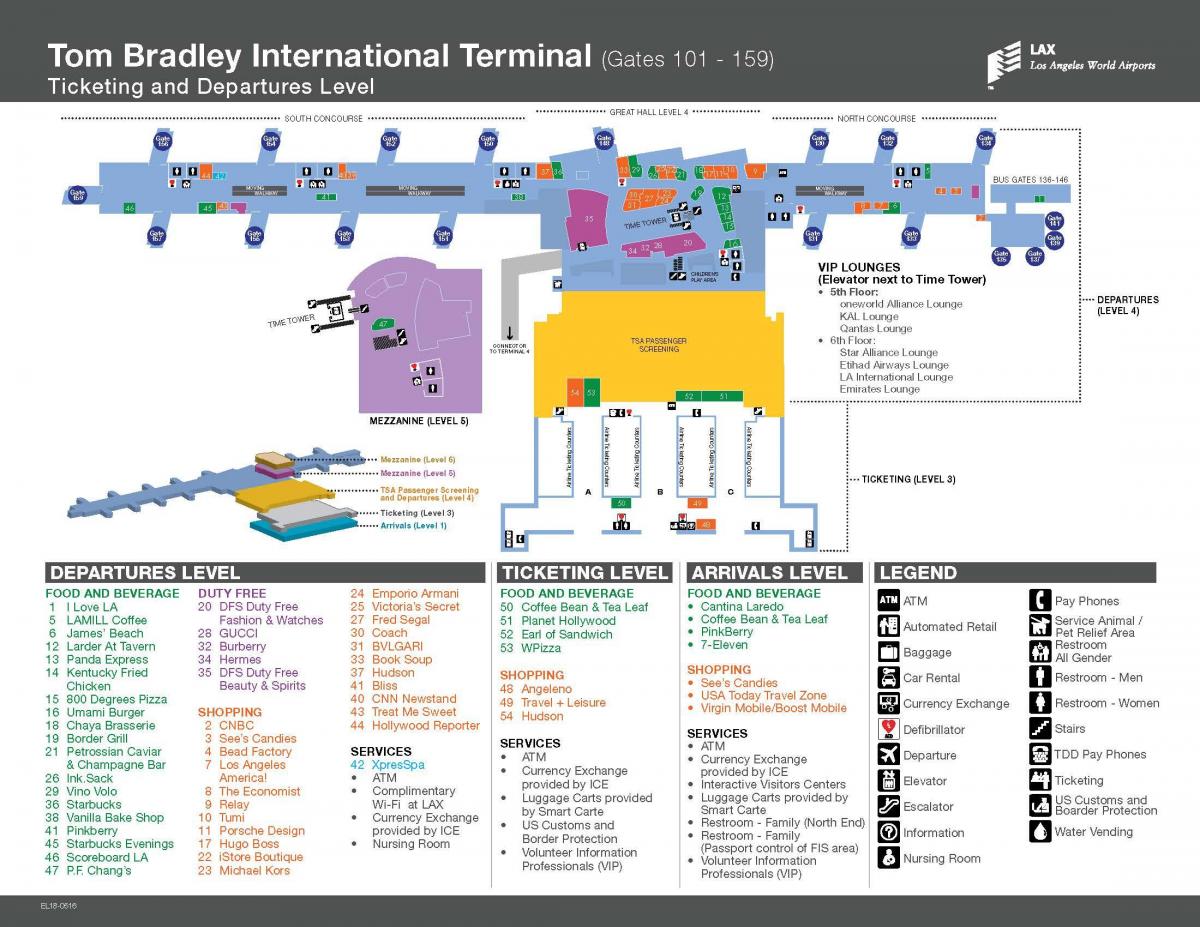 tom bradley international terminal mapy