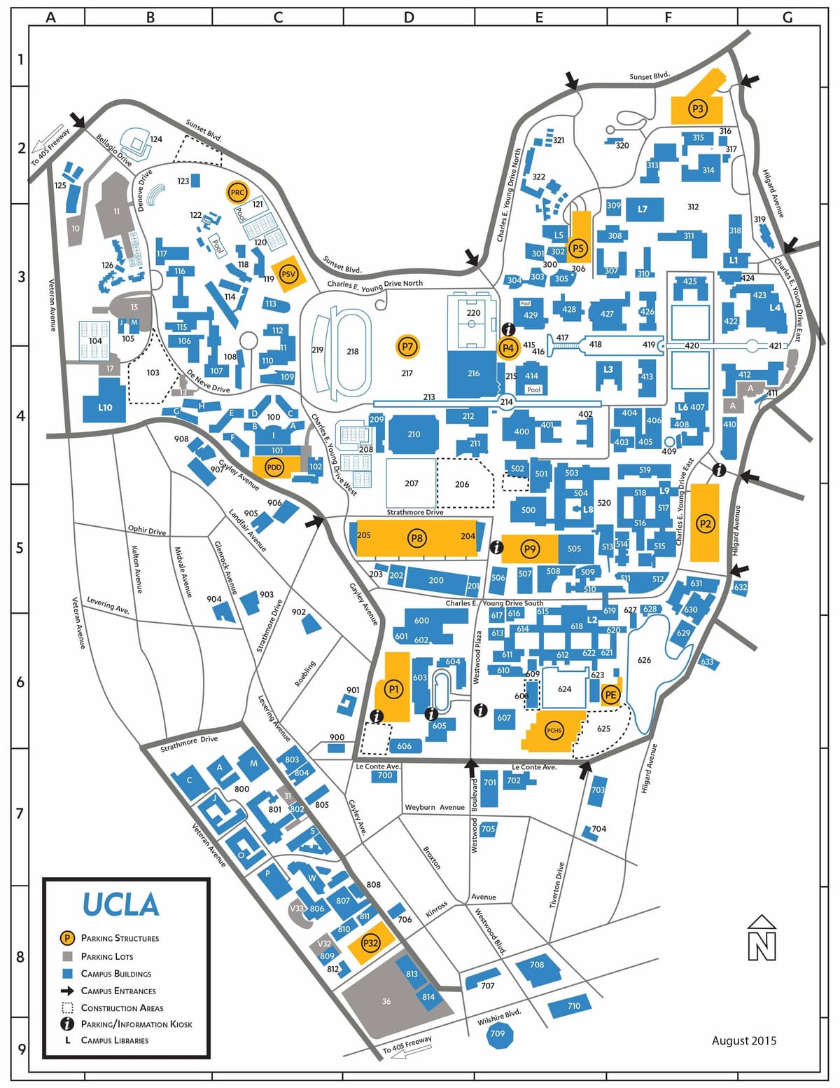 mapa ucla parkoviště 