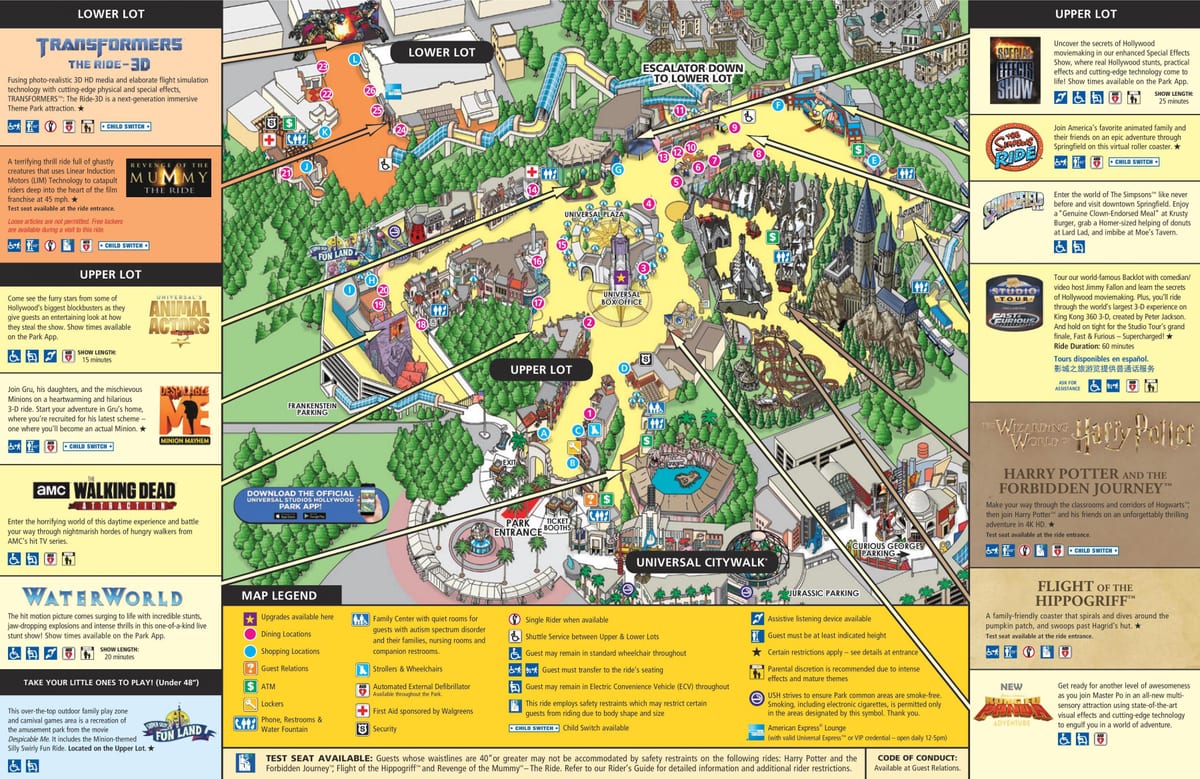 mapa universal studios Los Angeles