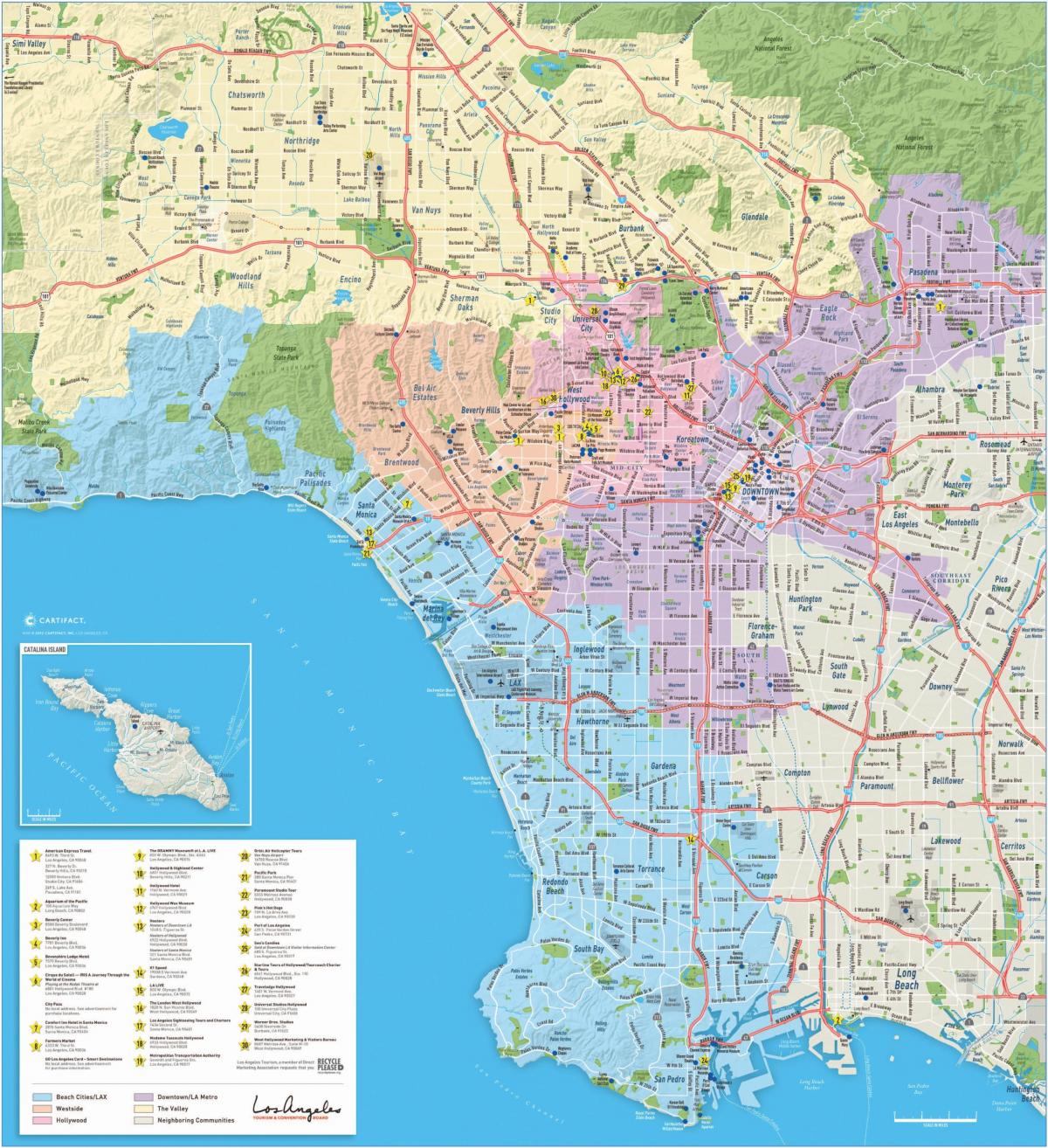 mapa velká mapa Los Angeles