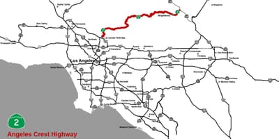 Mapa angeles crest highway