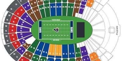 LA berany stadionu mapě