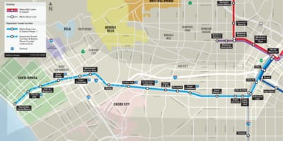 LA expo line mapy