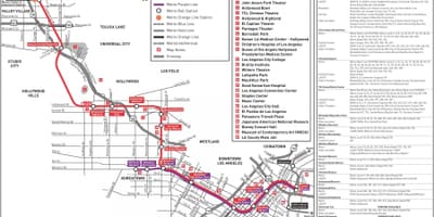 LA metro, fialová čára mapě