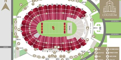 Los Angeles coliseum mapě