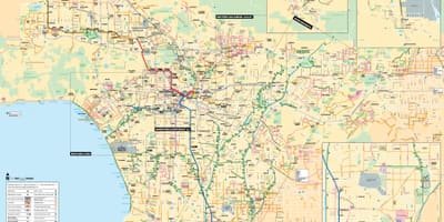 Los Angeles kolo mapě