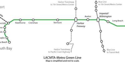 Metro green line mapu Los Angeles