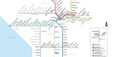 Mapa LA metro rozšíření 