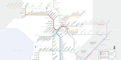 Metrolink mapa Los Angeles