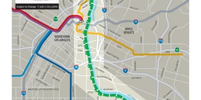 Los Angeles river bike path mapě