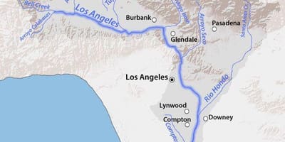 Los Angeles river mapě
