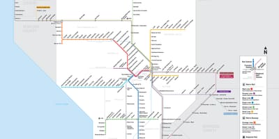 Los Angeles vlak mapě