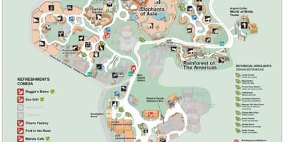 Los Angeles zoo mapě