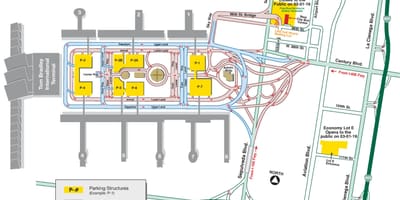 Los Angeles lax mapě