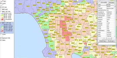 Los Angeles psč mapu