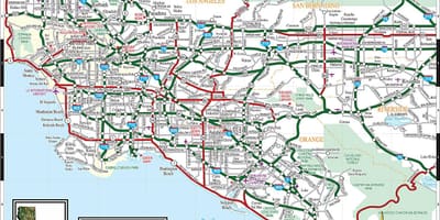 Mapa Los Angeles, silnici