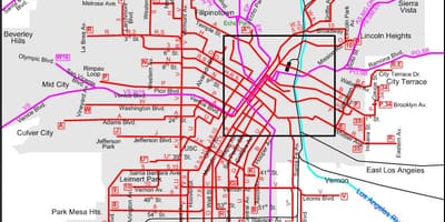 Los Angeles vozík mapě