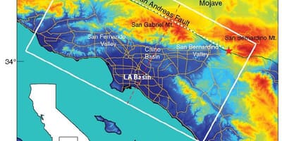Mapa Los Angeles výška