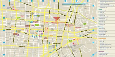 Mapa restaurace mapě Los Angeles
