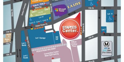 Mapa staples center parkoviště