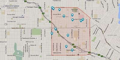 Mapa thajské město Los Angeles