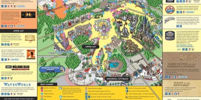 Mapa universal studios Los Angeles